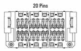Размери Zero8 Socket прав, 20-пинов