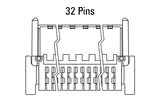 Размери на Zero8 Plug, ъглови, 32-пинов