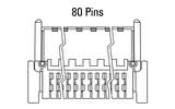 Размери на Zero8 Plug, ъглови, 80-пинов