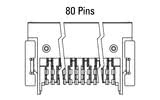 Размери на Zero8 Socket, ъглови, 80-пинов