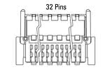 Размери на Zero8 Plug, ъглови, 32-пинов