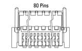 Размери на Zero8 Plug, ъглови, 80-пинов
